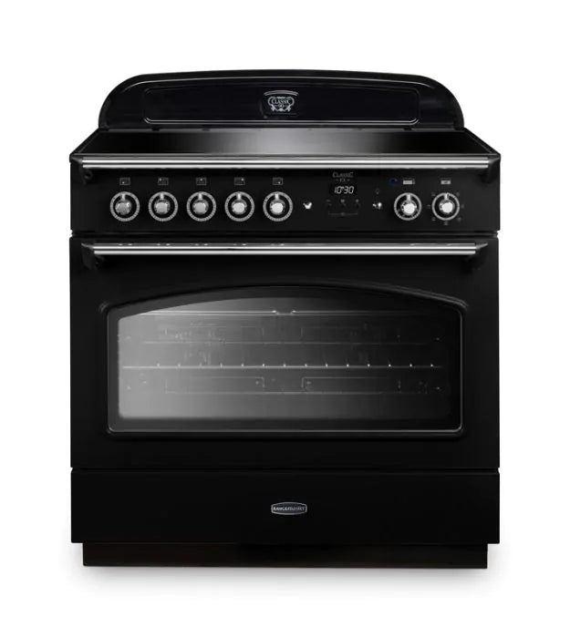 Rangemaster Classic FX 90cm Induction Range Cooker - Black & Chrome | CLAS90FXEIBL/C — product image