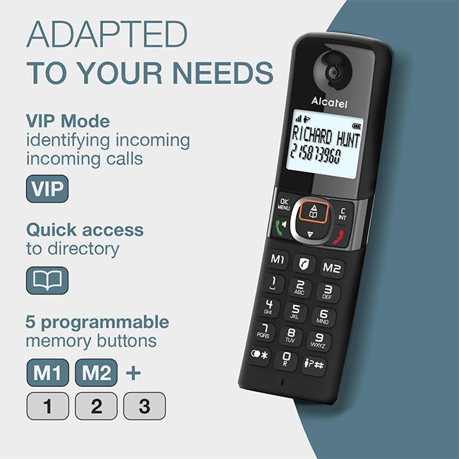 Alcatel F860 Duo Twin Cordless Phone with Call Blocking - Black | ATL1423525 — product image 3