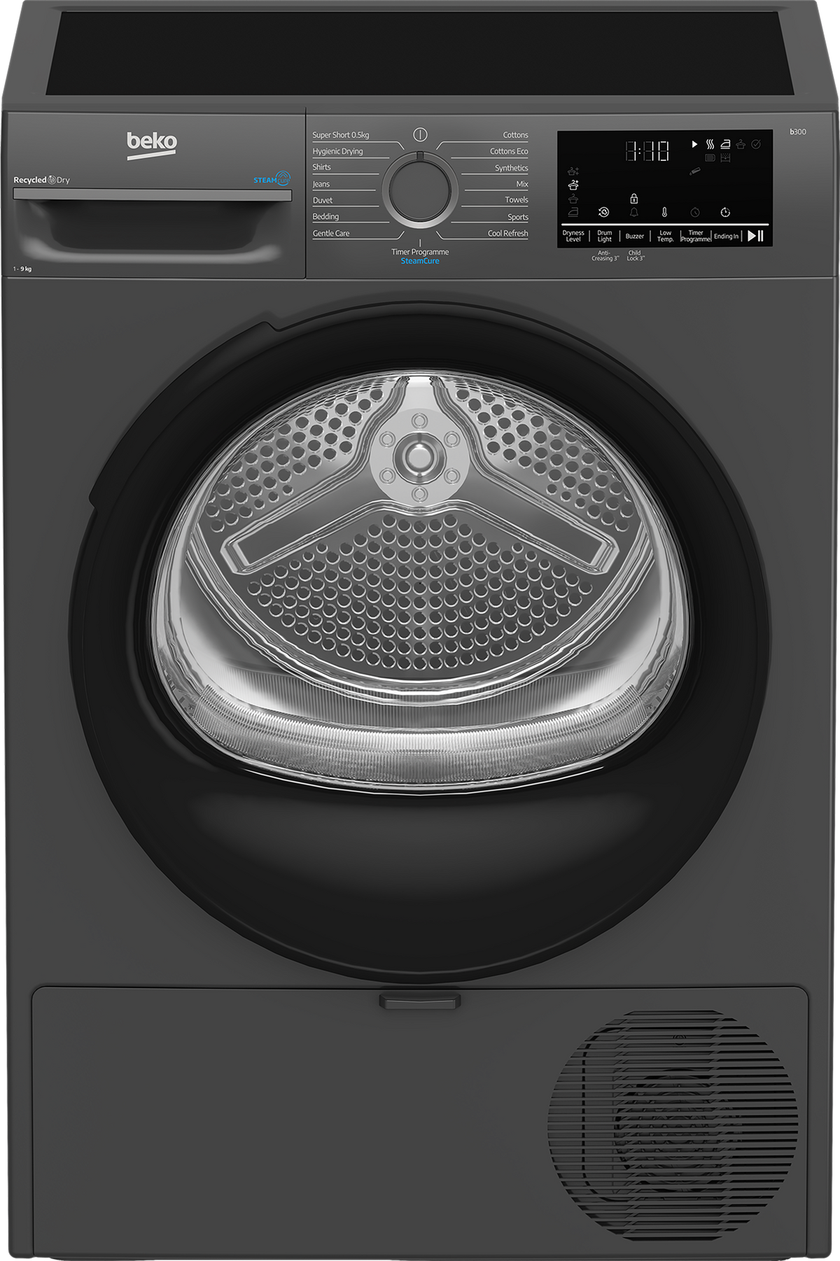 Beko SteamCure 9kg Heat Pump Tumble Dryer - Anthracite | BM3T3933NA — product image 2