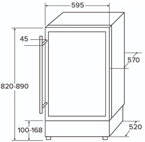 CDA Dual-Zone Undercounter Wine Cooler - Black | CFWC604BL — product image 2