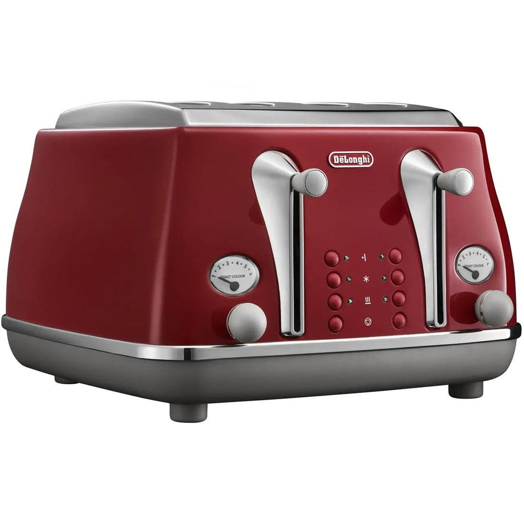 DeLonghi Icona Capitals 4 Slice Toaster | CTOC4003.R DeLonghi Euronics.ie