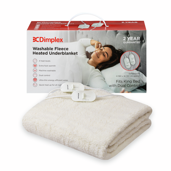 Dimplex King Washable Fleece Heated Underblanket Dual Control | DFB2004