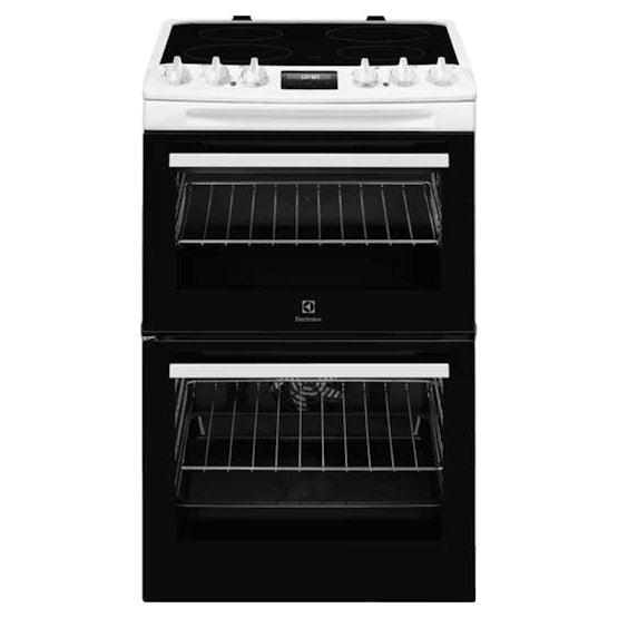 Electrolux 55cm Double Oven Electric Cooker White | LKR555100W Electrolux
