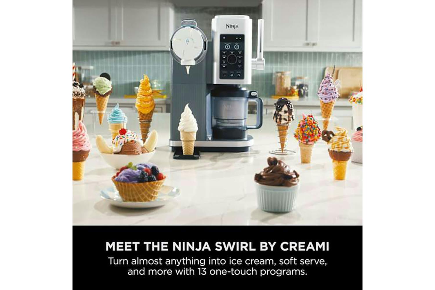 Ninja Swirl by CREAMi 13-in-1 Soft Serve & Ice Cream Maker | NC701UK