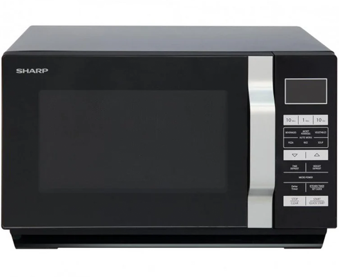 Sharp 23L 900W Solo Flatbed Microwave | Black | R360KM