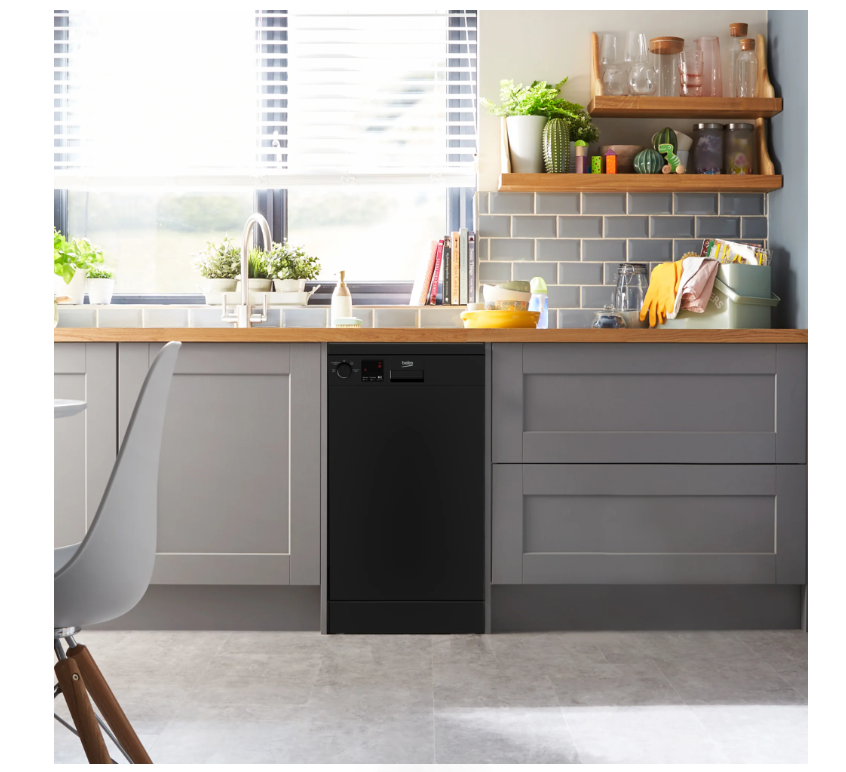 Beko 10-Place Slimline Dishwasher - Black | DVS04020B — product image 6
