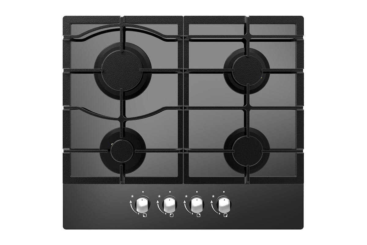 Cata 60cm Four-Burner Gas-on-Glass Hob - Black | UBGOG601BK — product image 2