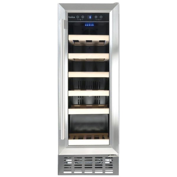 Amica Freestanding 19 Bottle Silver Wine Cooler | AWC300SS Tomo Burke Electrical