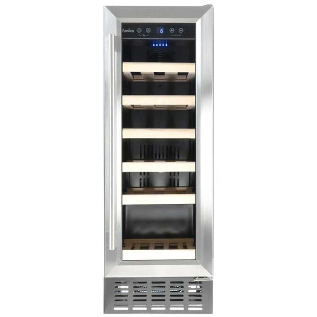 Amica Freestanding 19 Bottle Silver Wine Cooler | AWC300SS Amica