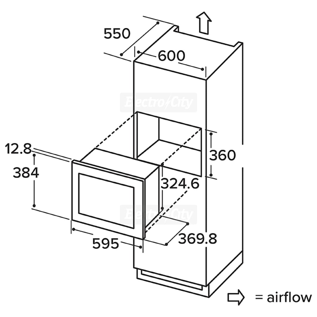 Matrix 28L Built-In Microwave with Grill - Stainless Steel | MXM28SS — product image 3