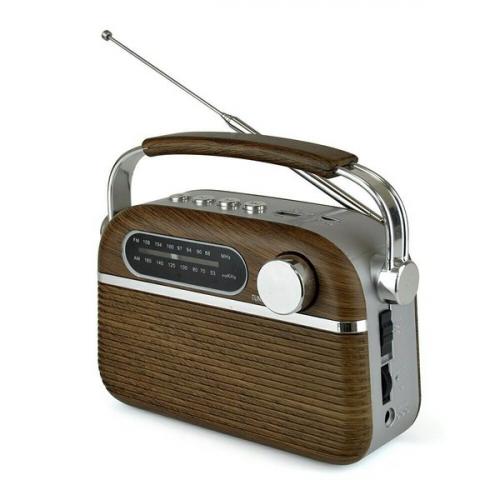 Lloytron Retro Rechargeable Bluetooth AM/FM Radio - Wood Effect | N6403W