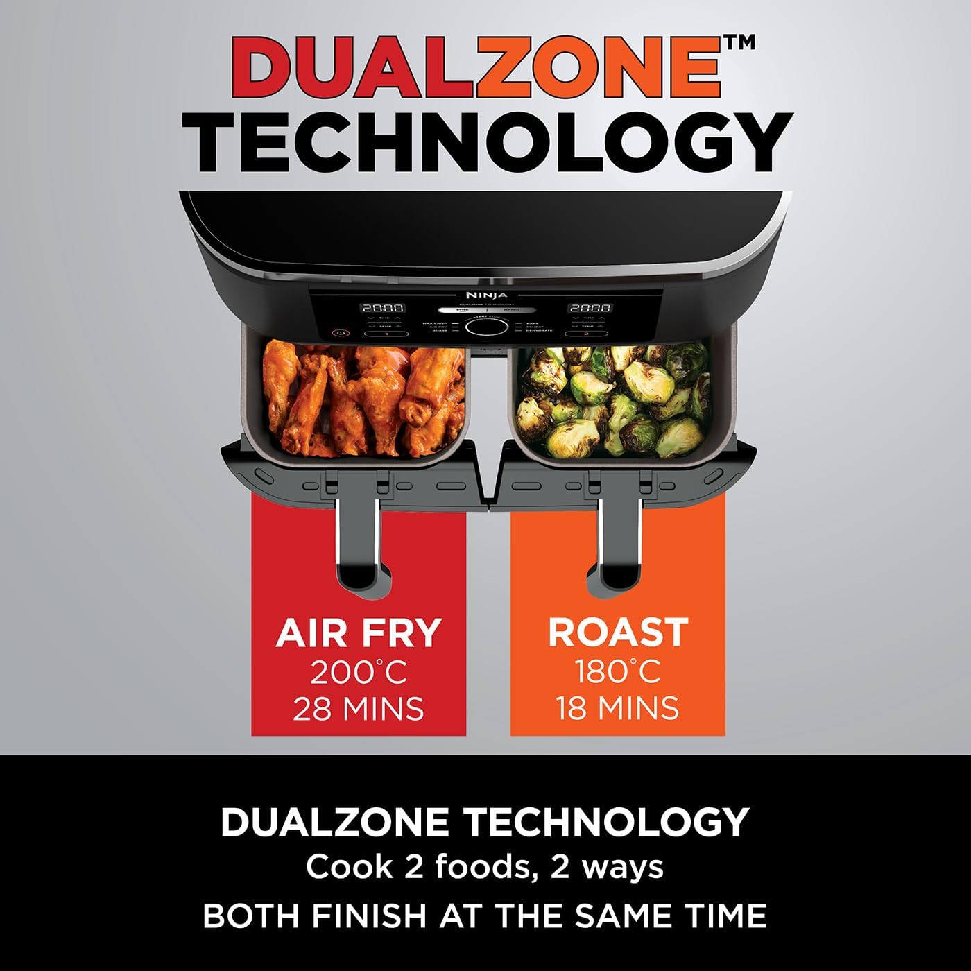 Ninja Foodi Dual Zone Air Fryer 7.6 L | AF300UK Ninja Air Fryer Euronics Ireland