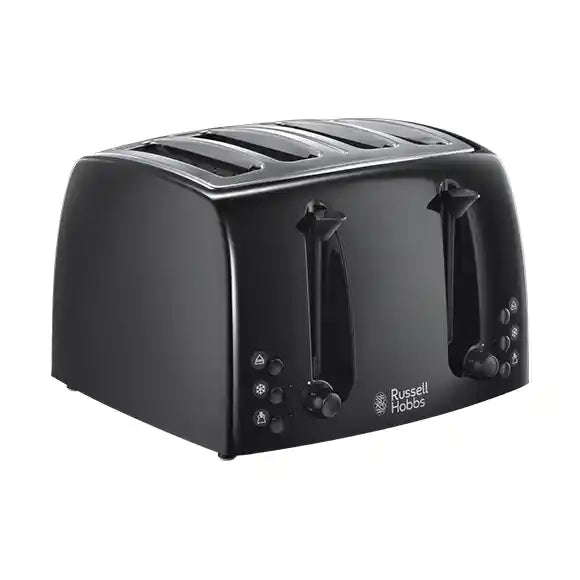 RUSSELL HOBBS Textures 4 Slice Plastic Toaster - Black | 21651