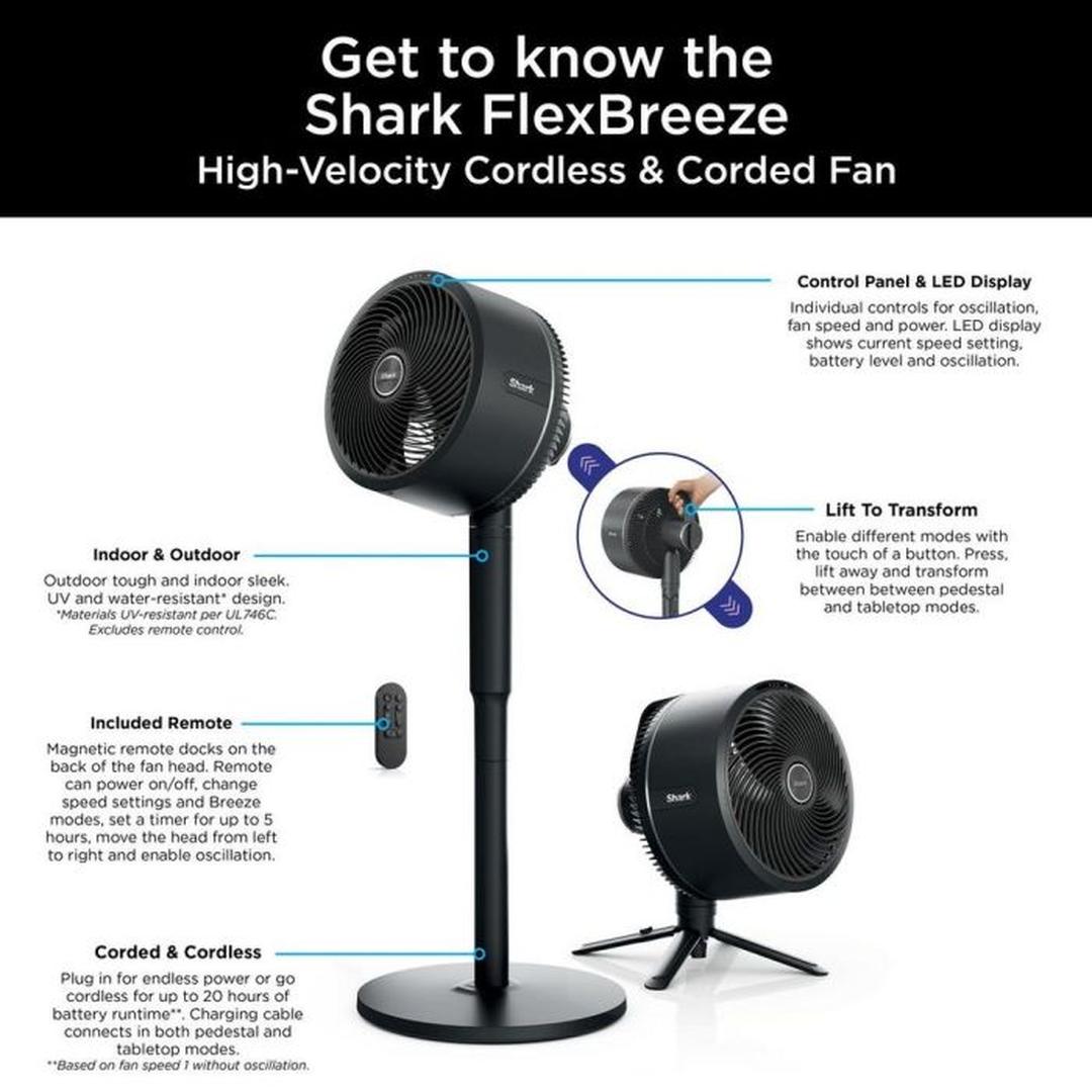 Shark FlexBreeze Portable Fan | FA220UK Shark Euronics.ie