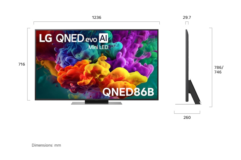 LG QNED evo QNED86 55-inch 4K Mini LED Smart TV | 55QNED86B6B.AEI — product image 3