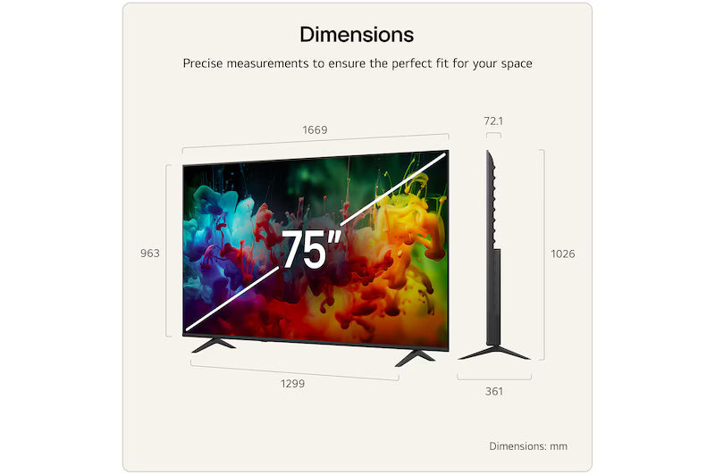 LG QNED72 75-inch 4K Mini LED Smart TV | 75QNED72B6A.AEI — product image 2