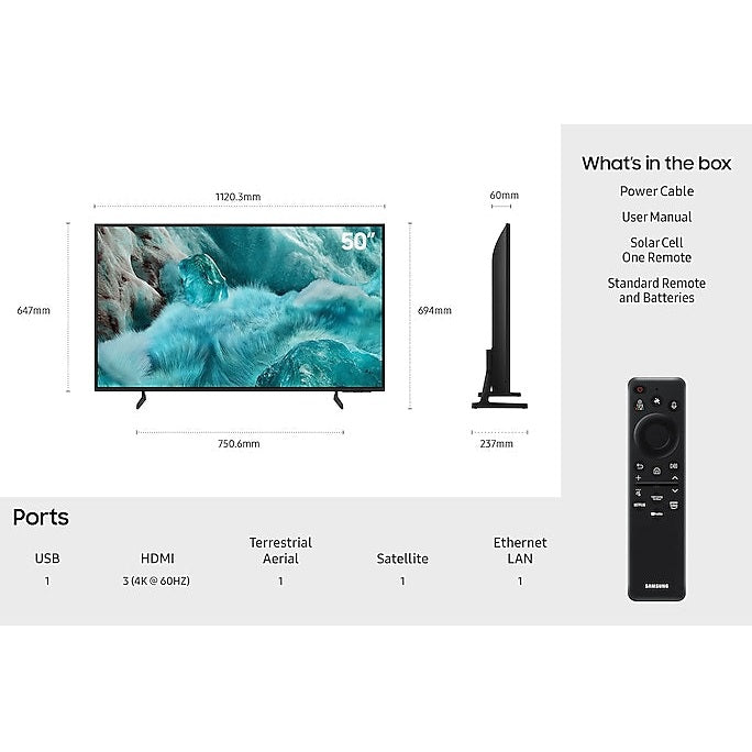Samsung 50” QLED 4K Smart TV | QE50Q7FAAUXXU