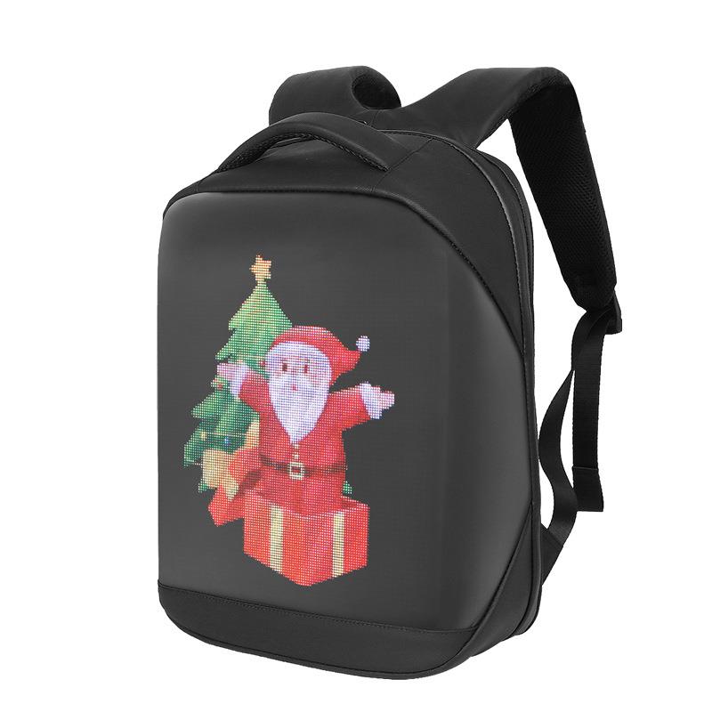 LED-Screen Backpack with Power Bank and Bluetooth - Black | 034458