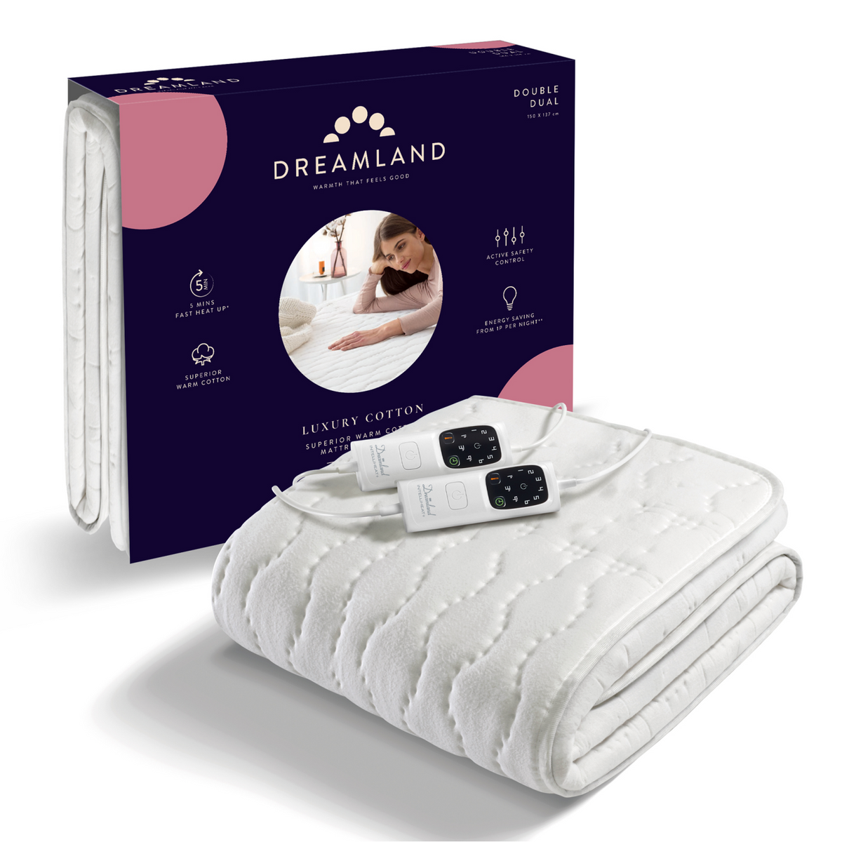 Dreamland Cosy Dreamer King Dual-Control Cotton Underblanket | 16999 — product image 3
