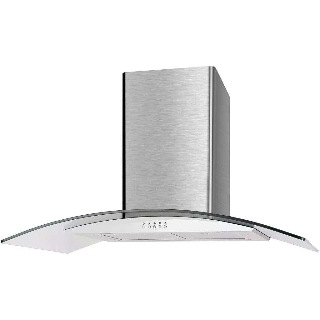 Cata 90cm Curved-Glass Chimney Cooker Hood - Stainless Steel | UBSCG90SS — product image