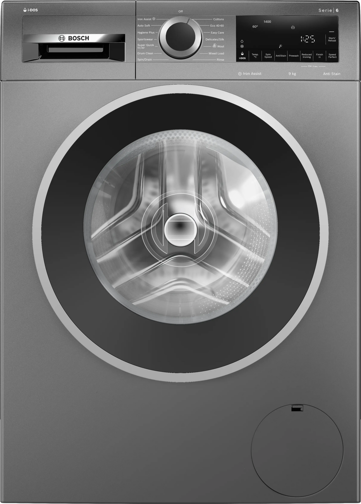 Bosch Series 6 i-DOS 9kg 1400rpm Washing Machine - Graphite | WGG244FCGB — product image