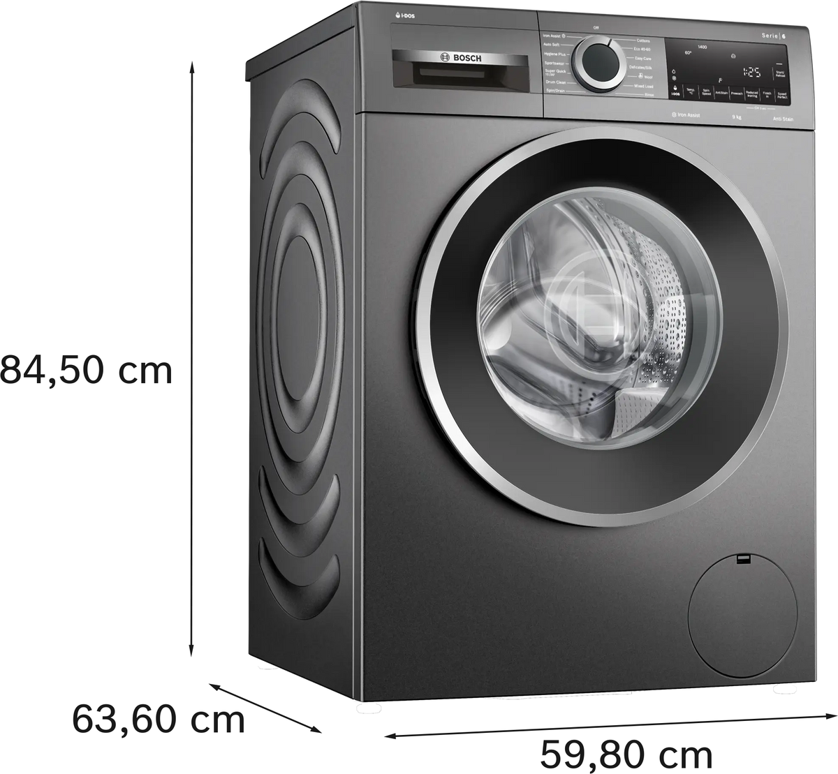 Bosch Series 6 i-DOS 9kg 1400rpm Washing Machine - Graphite | WGG244FCGB — product image 5