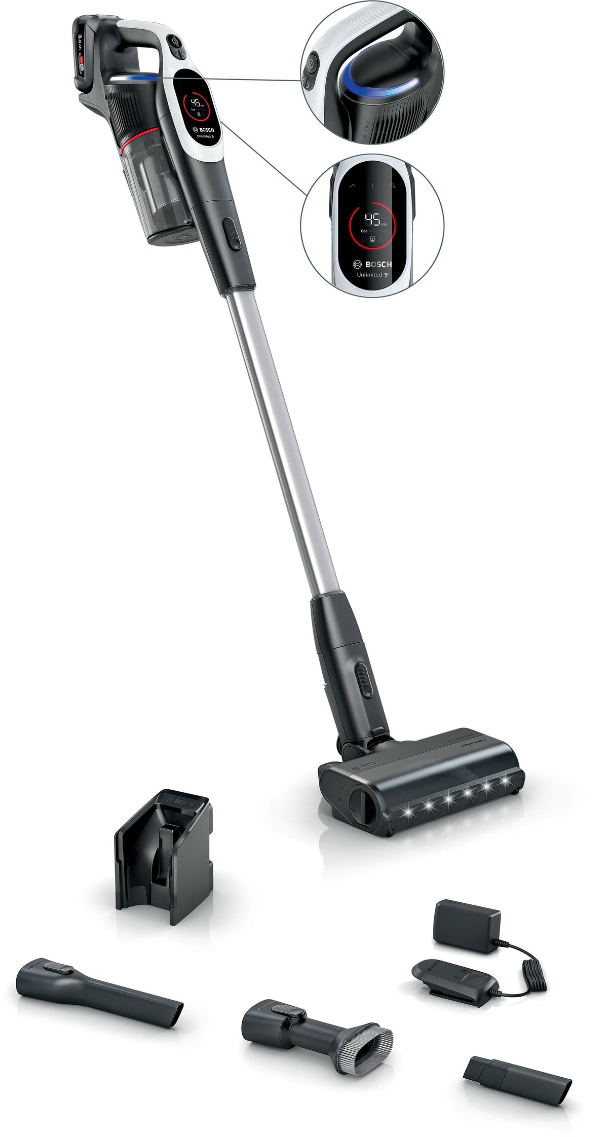 Bosch Unlimited 9 Cordless Vacuum Cleaner - White | BBS931WGB — product image