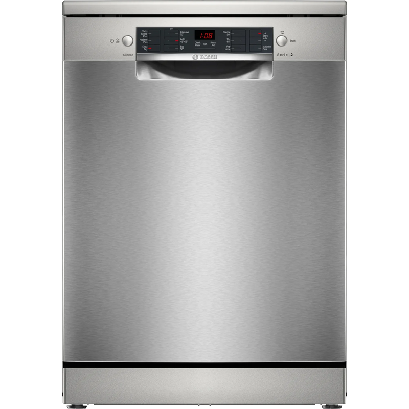 Bosch Series 2 free-standing dishwasher 60 cm Brushed steel anti-fingerprint | SMS26AI08G Bosch Euronics.ie