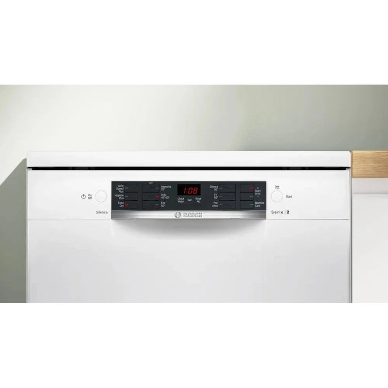 Bosch Series 2 free-standing dishwasher 60 cm White | SMS26AW08G Bosch Euronics.ie