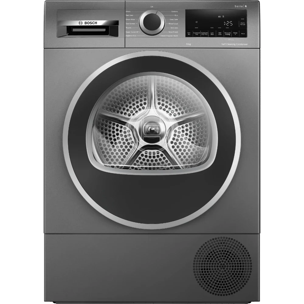 Bosch Series 6, 9kg Heat Pump Tumble Dryer | Graphite | WQG245R1GB