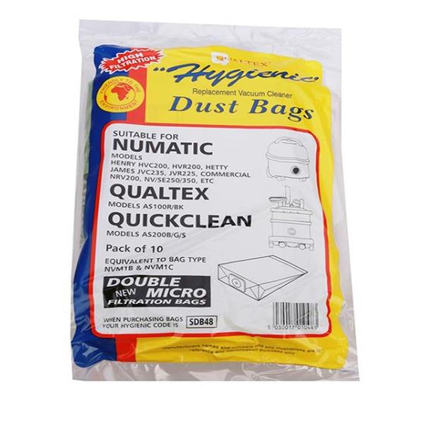 Qualtex Alt To Numatic Henry Hetty Pack Of 10 Disposal Paper Vacuum Bags | SDB48