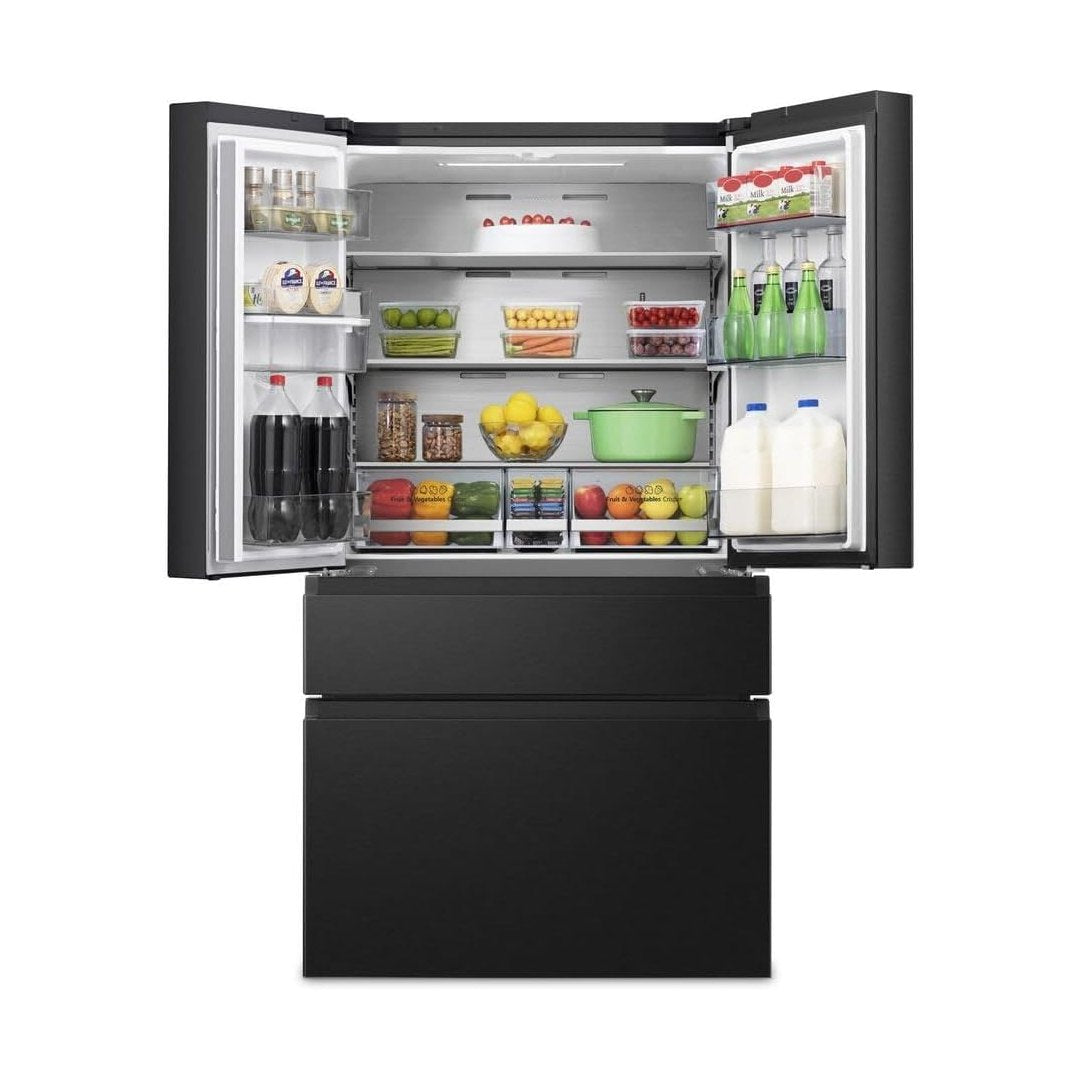 Hisense PureFlat Fridge Freezer - Black Stainless Steel | RF749N4SWFE Hisense American Fridge Freezer Euronics Ireland