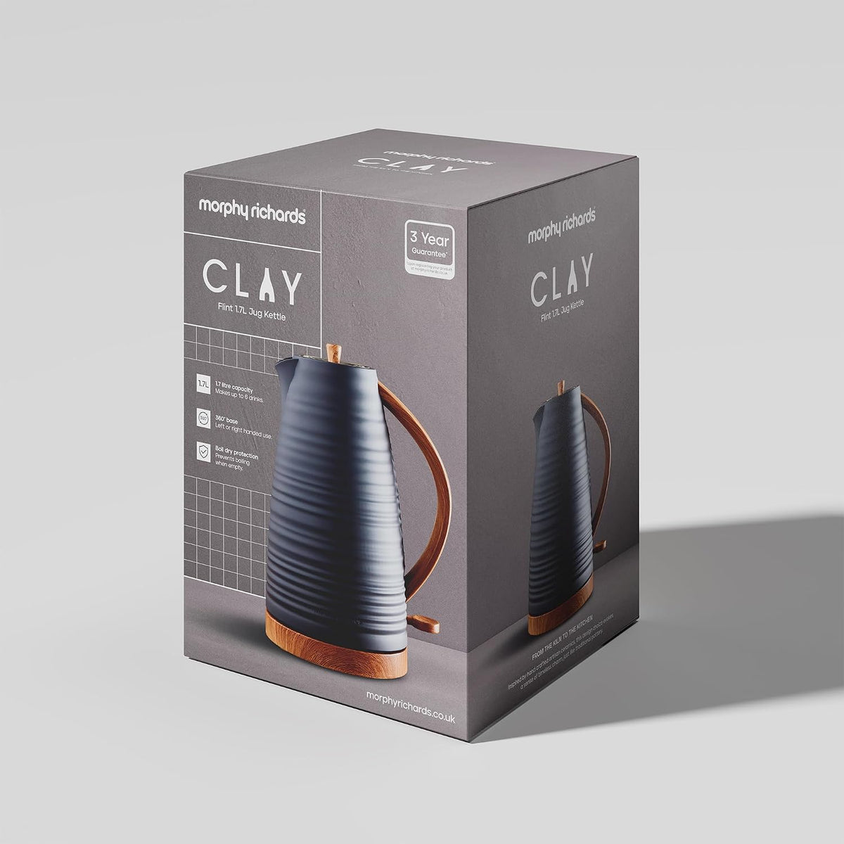 Morphy Richards Clay 1.7L Rapid-Boil Kettle - Flint | 103101 — product image 5