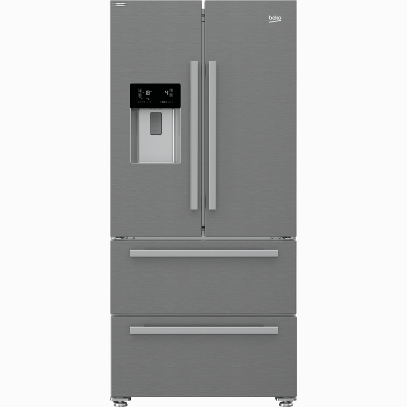 Beko Freestanding American Style Fridge Freezer with HarvestFresh™ Stainless Steel | GNE460520DVPX Beko American Fridge Freezer Euronics Ireland