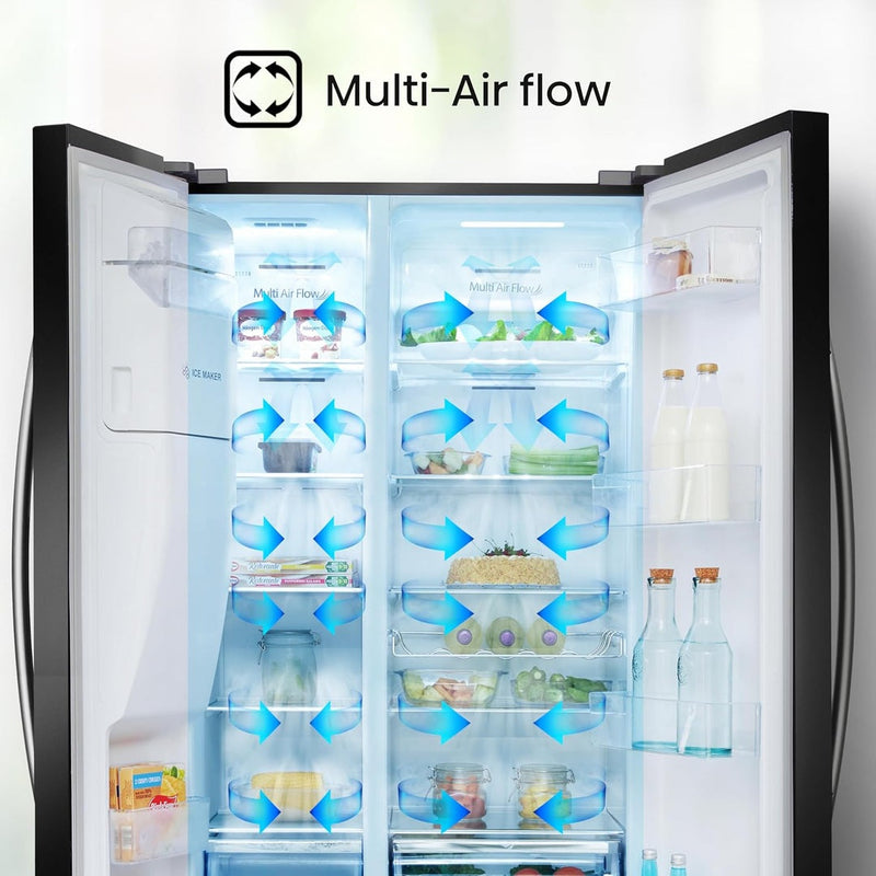 Hisense Freestanding Side by Side Fridge Freezer | RS694N4IBE Hisense American Fridge Freezer Euronics Ireland
