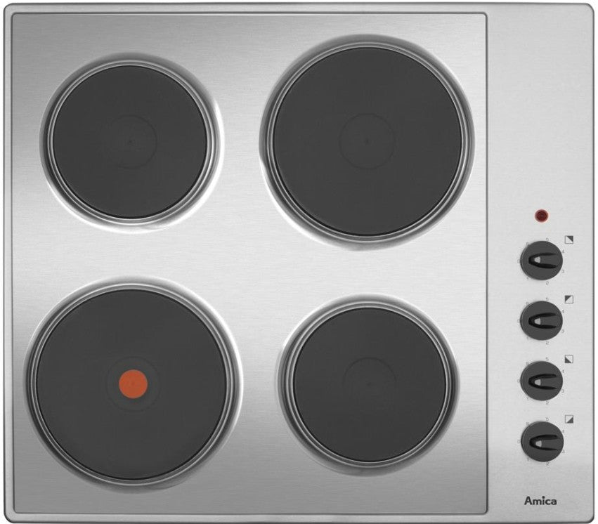 AMICA 60CM SOLID PLATE HOB ST-STEEL | AHE600SS