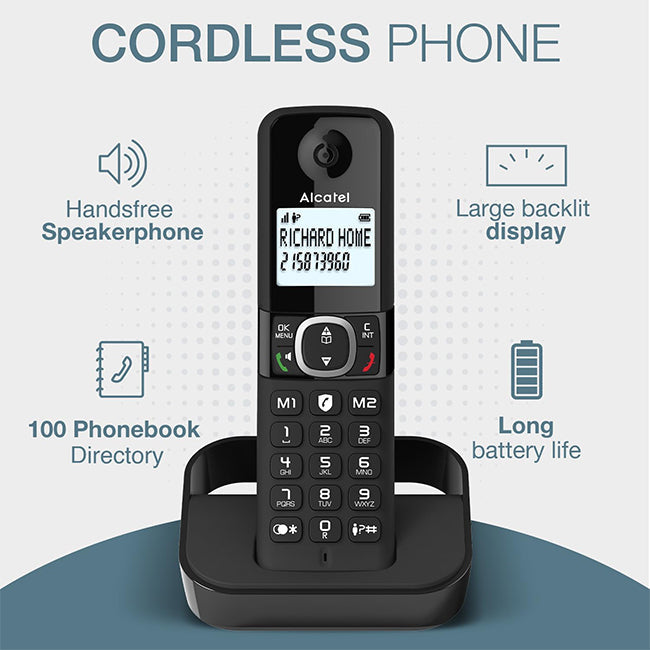 Alcatel F860 Duo Twin Cordless Phone with Call Blocking - Black | ATL1423525 — product image 2