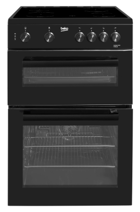 Beko 60cm Twin Cavity Electric Cooker with Ceramic Hob - Black | FTC6701 | FTC6701K