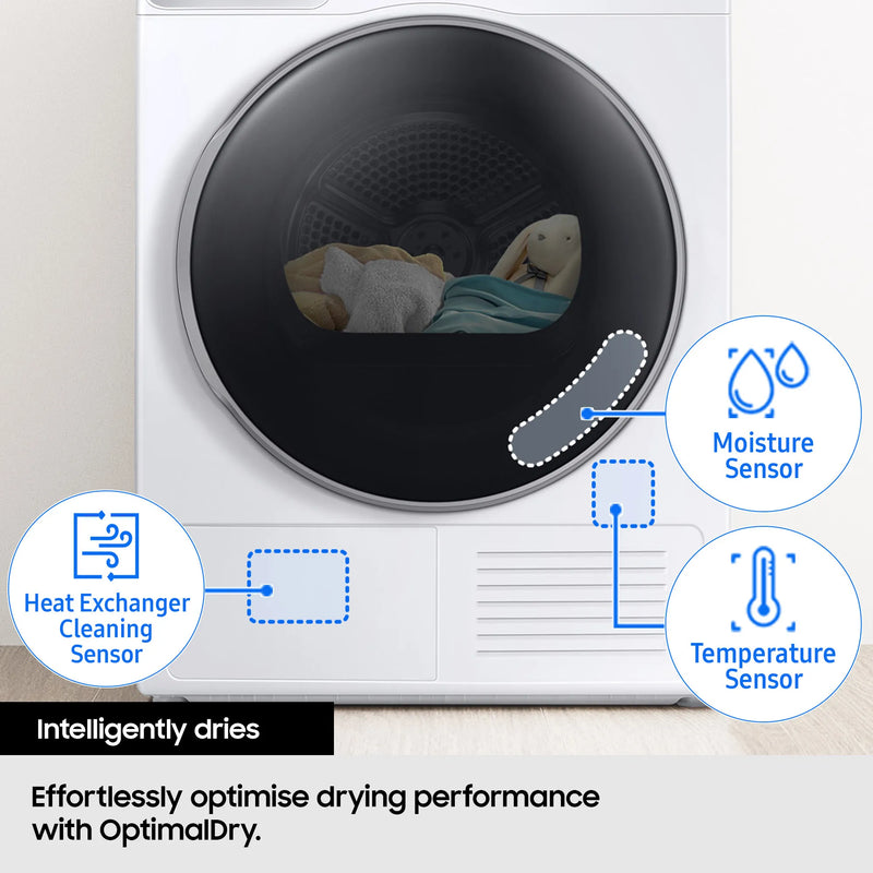 Samsung Series 5 AI Energy 9kg Heat Pump Tumble Dryer White| DV90DG52A0AEEU Samsung Tumble Dryer Euronics Ireland