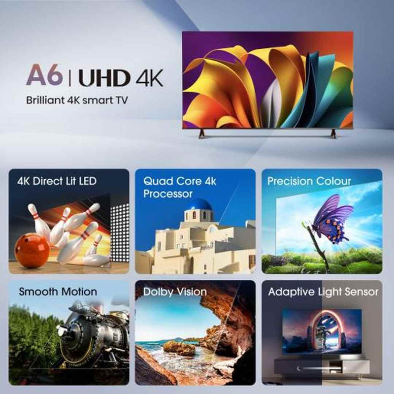 Hisense A6N 50" 4K UHD Smart TV | 50A61N Hisense TV Euronics Ireland