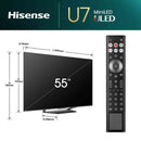 Hisense U7N 55" 4K UHD Mini-LED Smart TV | 55U71NQ Hisense TV Euronics Ireland