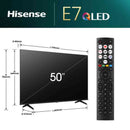 Hisense E7N 50" 4K UHD QLED Smart TV | 50E71NQ Hisense TV Euronics Ireland