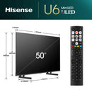 Hisense U6NQ 50" 4K UHD Mini-LED Smart TV | 50U61NQ Hisense TV Euronics Ireland