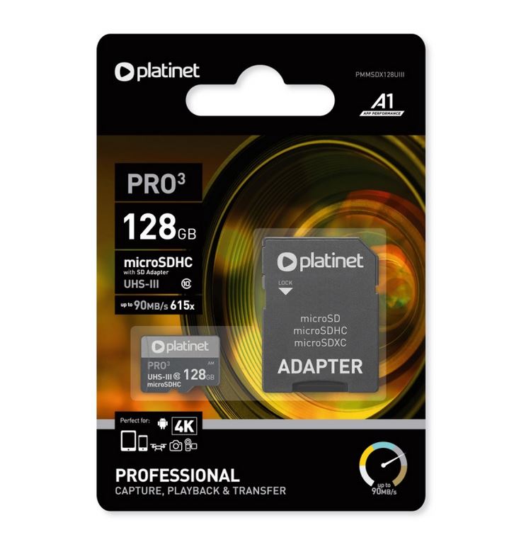Platinet 128GB MicroSDXC Memory Card with Adaptor | 429108
