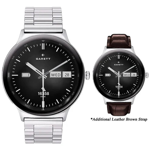 Garett Quantum AMOLED Smartwatch - Silver Steel | QUANTUM SILVER STEEL — product image 3