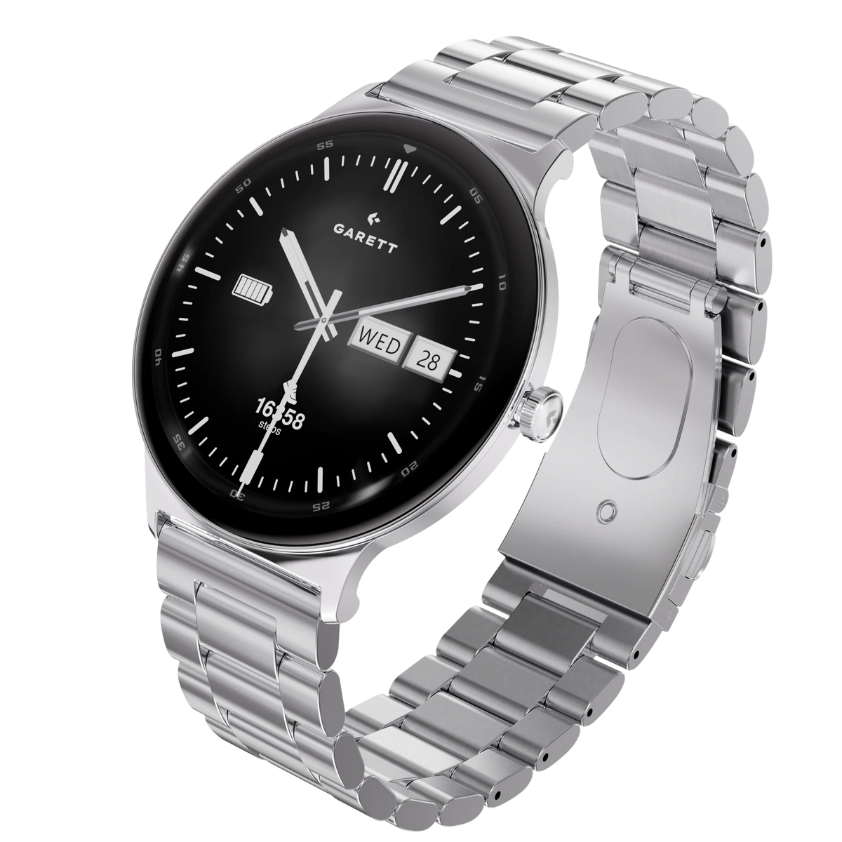 Garett Quantum AMOLED Smartwatch - Silver Steel | QUANTUM SILVER STEEL — product image 4