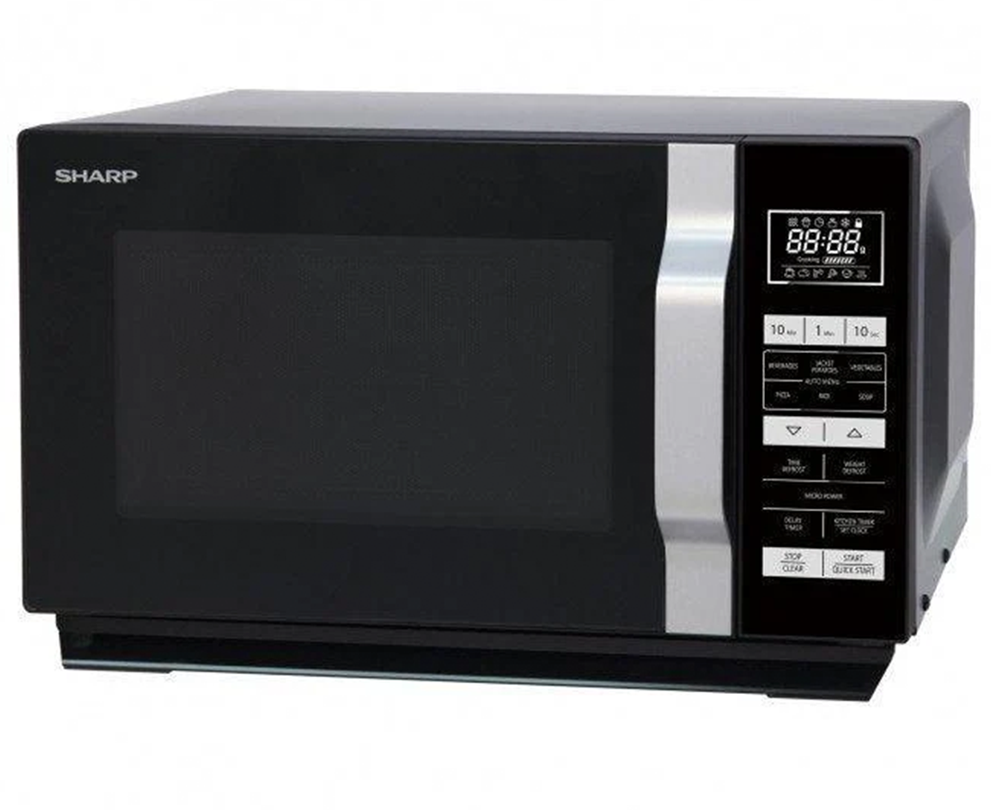 Sharp 23L 900W Solo Flatbed Microwave | Silver | R360SLM