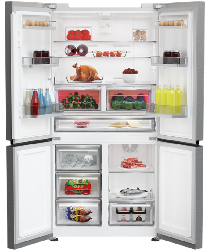 Blomberg 4 Door Fridge Freezer with VitaminCare+ Stainless Steel | KQD114VPX