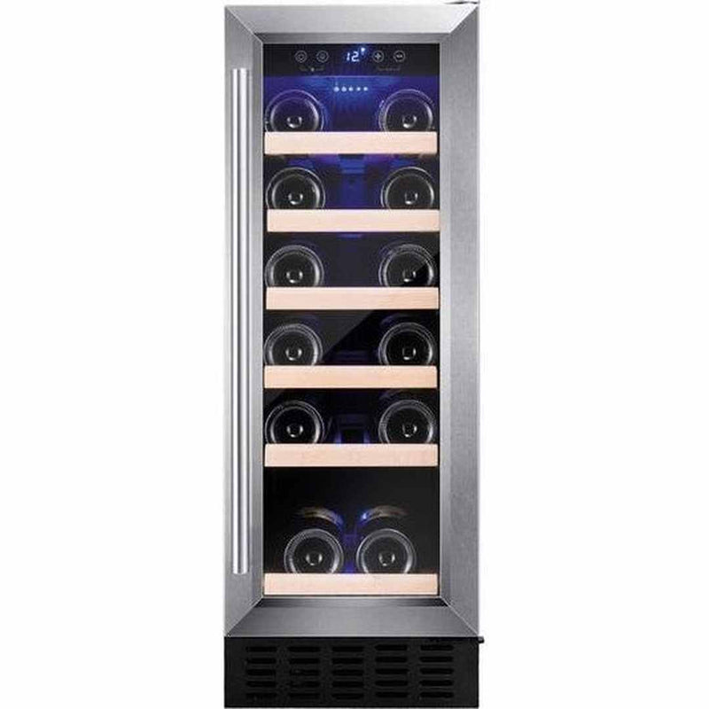 Amica Freestanding 19 Bottle Silver Wine Cooler | AWC300SS Amica Euronics.ie