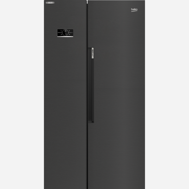 Beko Freestanding American Style Fridge Freezer with NeoFrost™ Black Steel | ASL1442VPZ Beko American Fridge Freezer Euronics Ireland